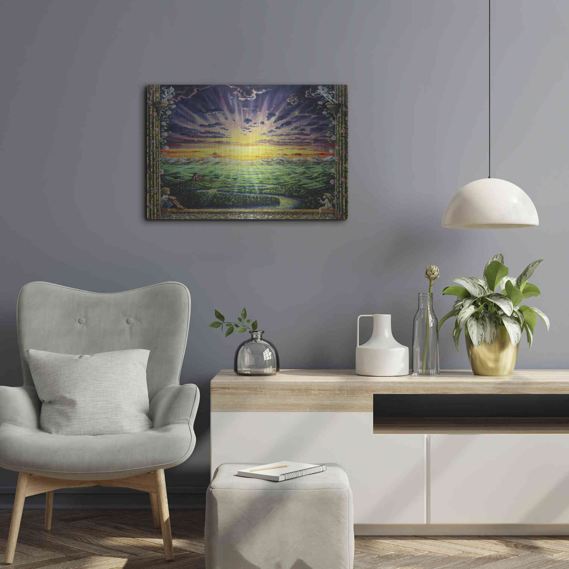 Luxe Metal Art 'Window To Paradise' by Jan Kasparec, Metal Wall Art,24x16