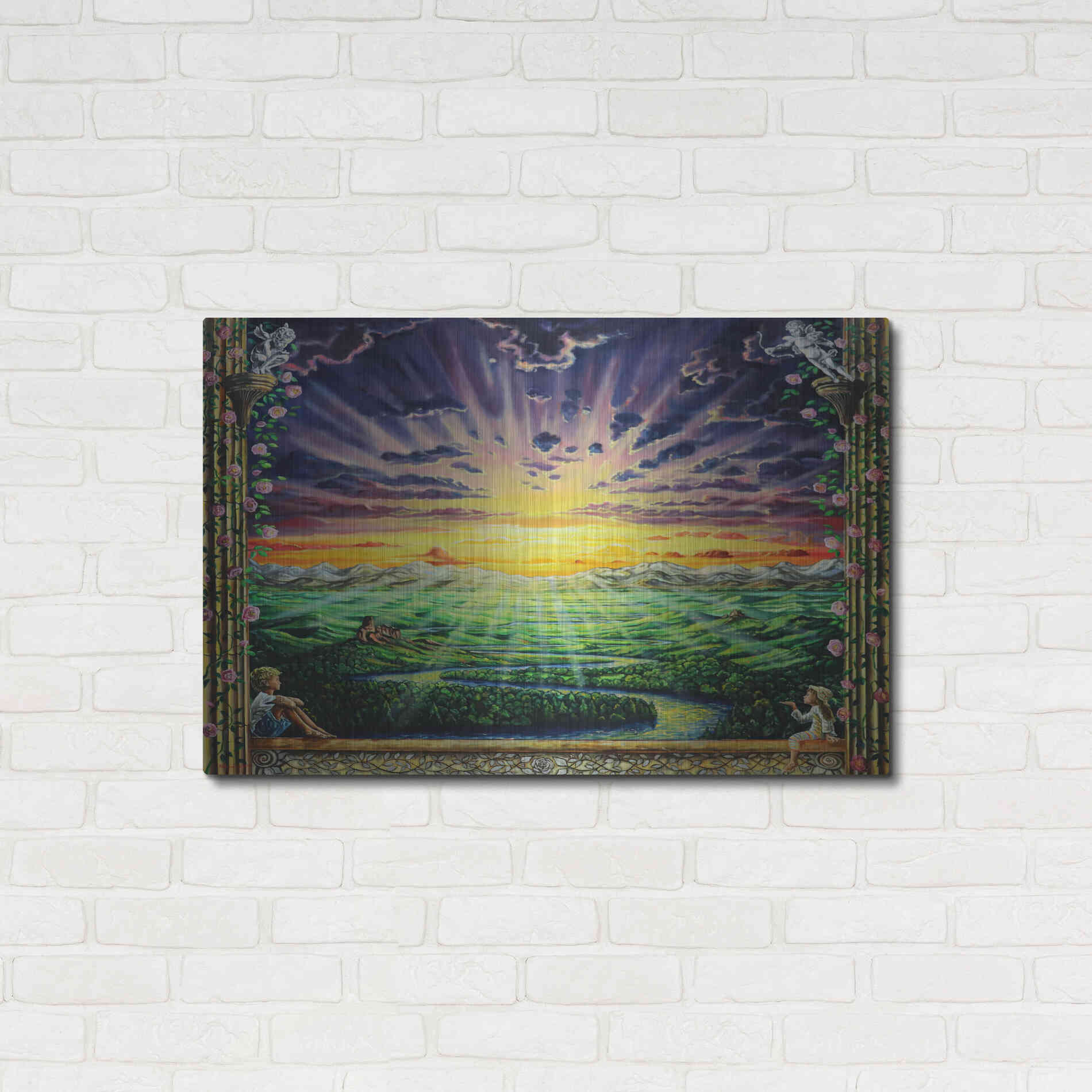 Luxe Metal Art 'Window To Paradise' by Jan Kasparec, Metal Wall Art,36x24