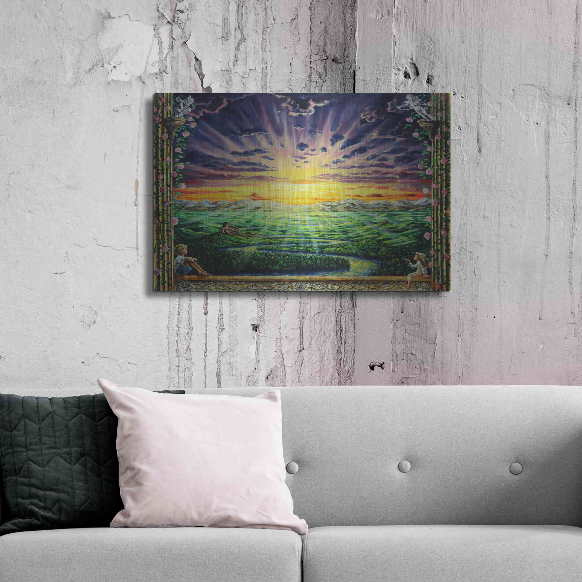 Luxe Metal Art 'Window To Paradise' by Jan Kasparec, Metal Wall Art,36x24