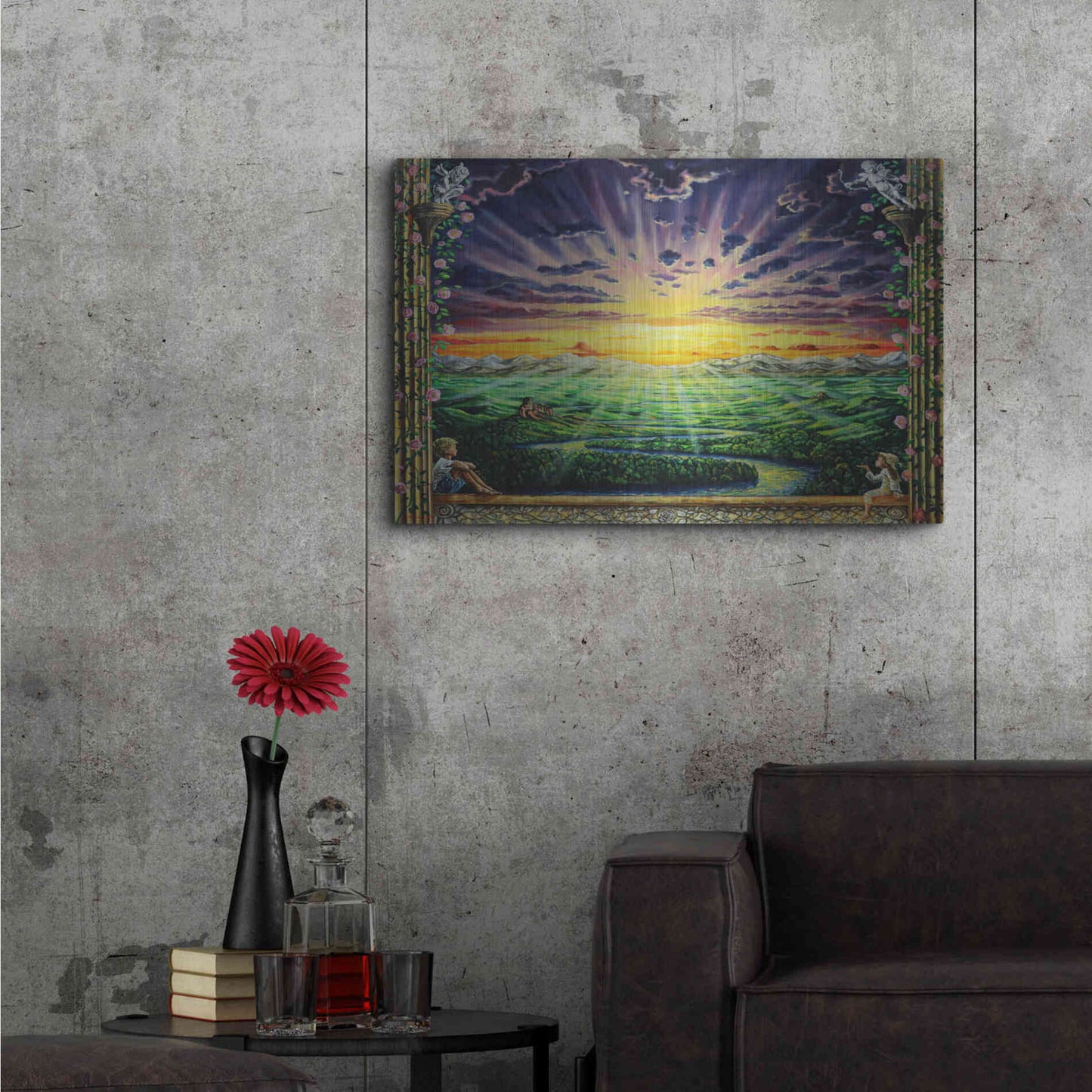 Luxe Metal Art 'Window To Paradise' by Jan Kasparec, Metal Wall Art,36x24