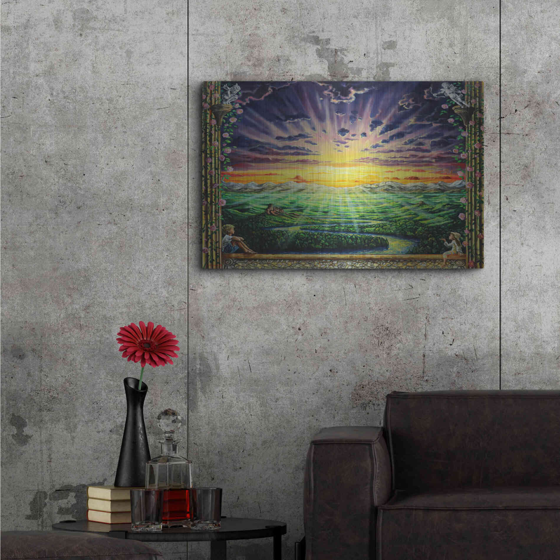 Luxe Metal Art 'Window To Paradise' by Jan Kasparec, Metal Wall Art,36x24