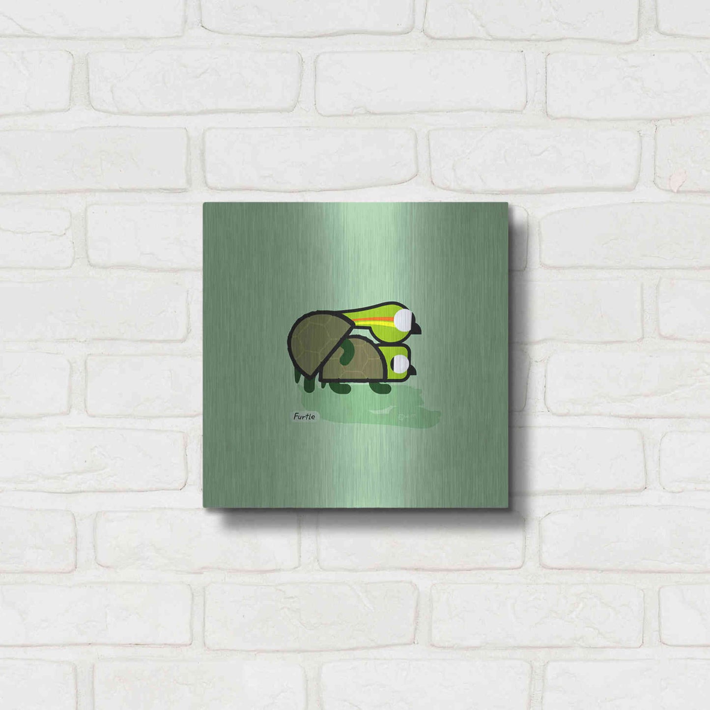 Luxe Metal Art 'Furtle' by Chuck Wimmer, Metal Wall Art,12x12