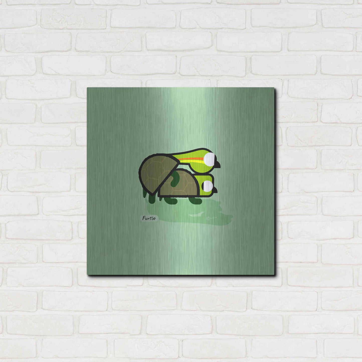 Luxe Metal Art 'Furtle' by Chuck Wimmer, Metal Wall Art,24x24