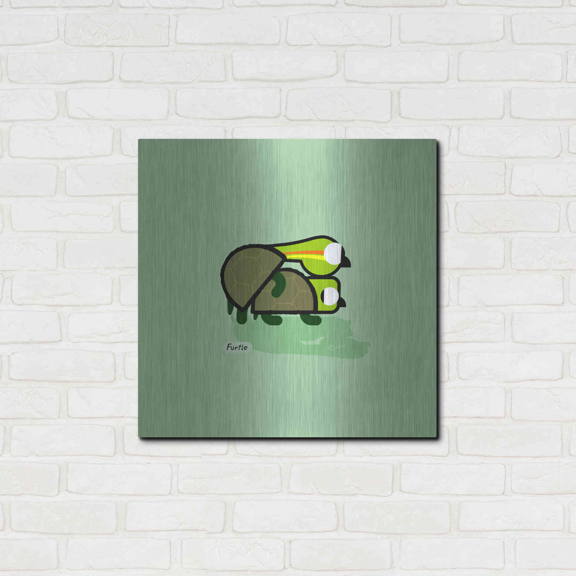 Luxe Metal Art 'Furtle' by Chuck Wimmer, Metal Wall Art,24x24