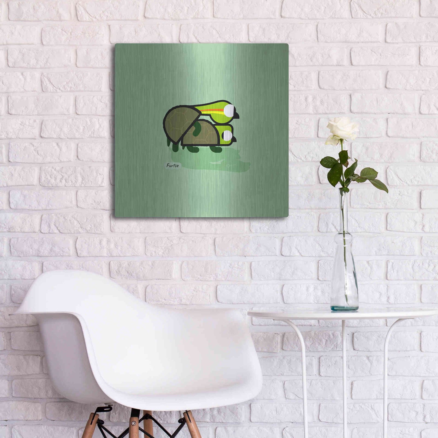 Luxe Metal Art 'Furtle' by Chuck Wimmer, Metal Wall Art,24x24