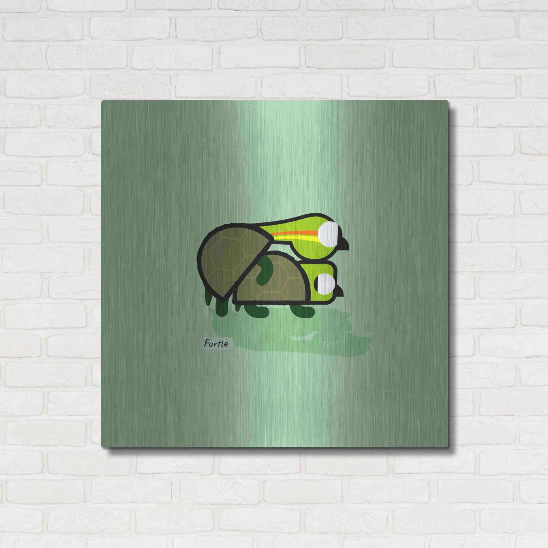 Luxe Metal Art 'Furtle' by Chuck Wimmer, Metal Wall Art,36x36