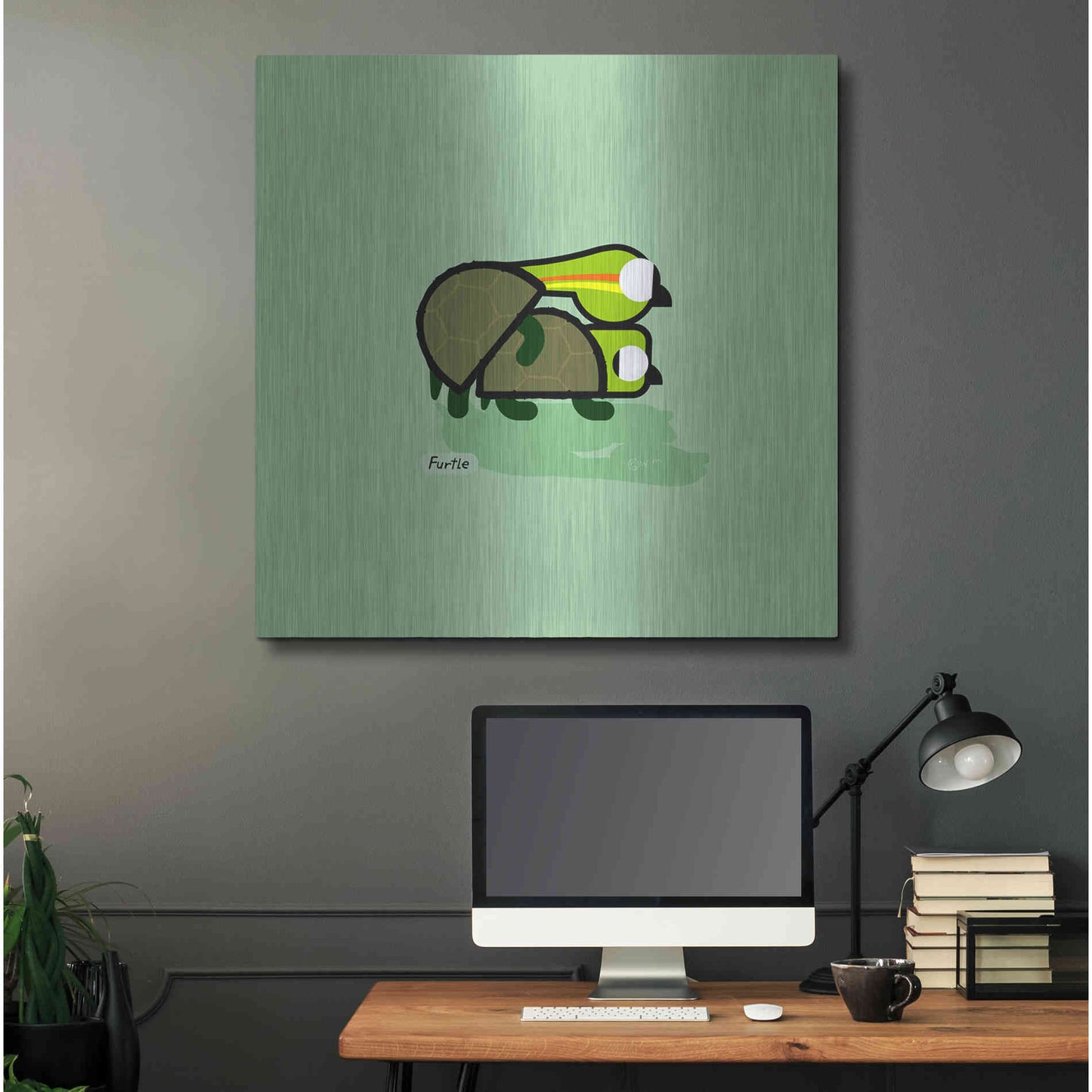 Luxe Metal Art 'Furtle' by Chuck Wimmer, Metal Wall Art,36x36