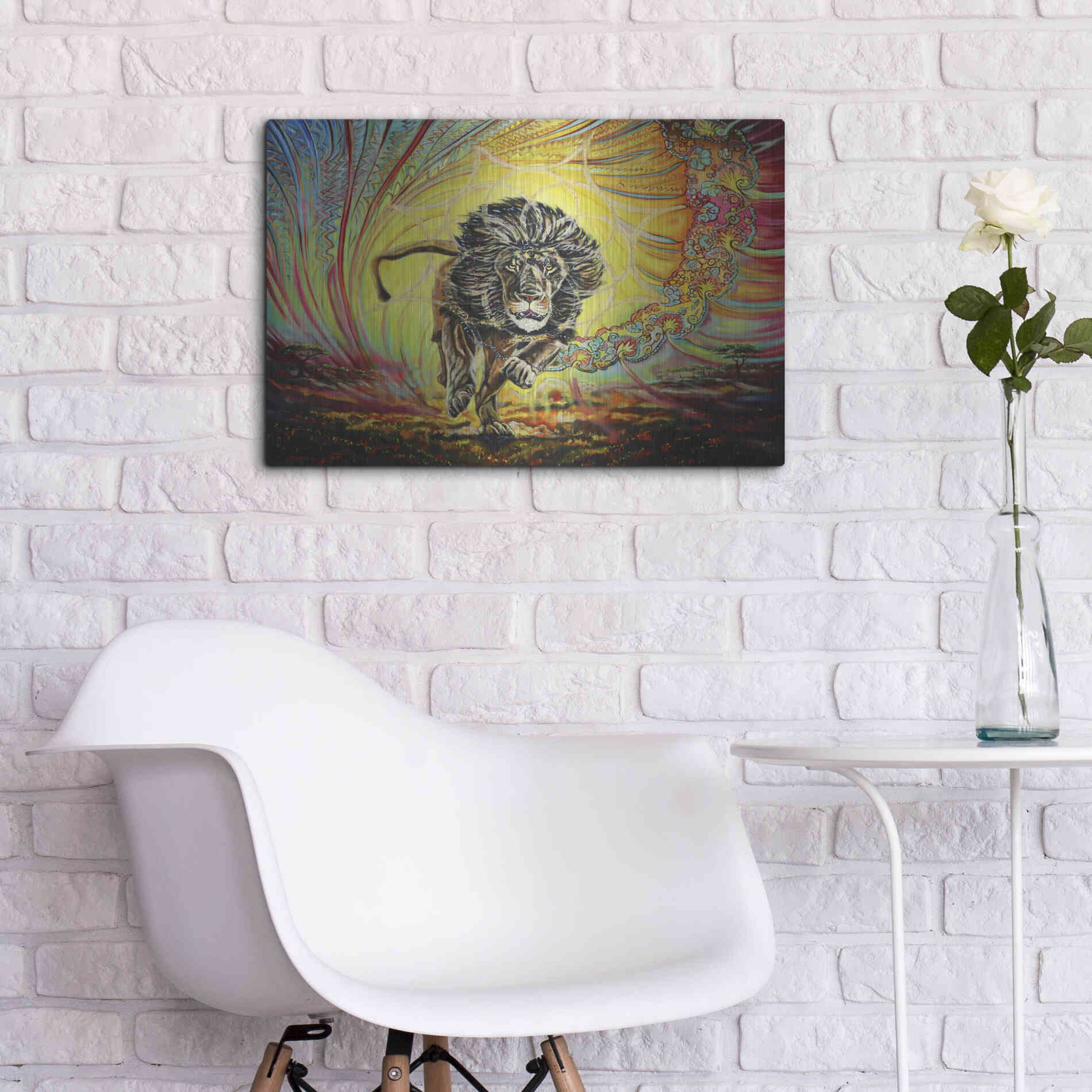 Luxe Metal Art 'Strenth And Honor' by Jan Kasparec, Metal Wall Art,24x16
