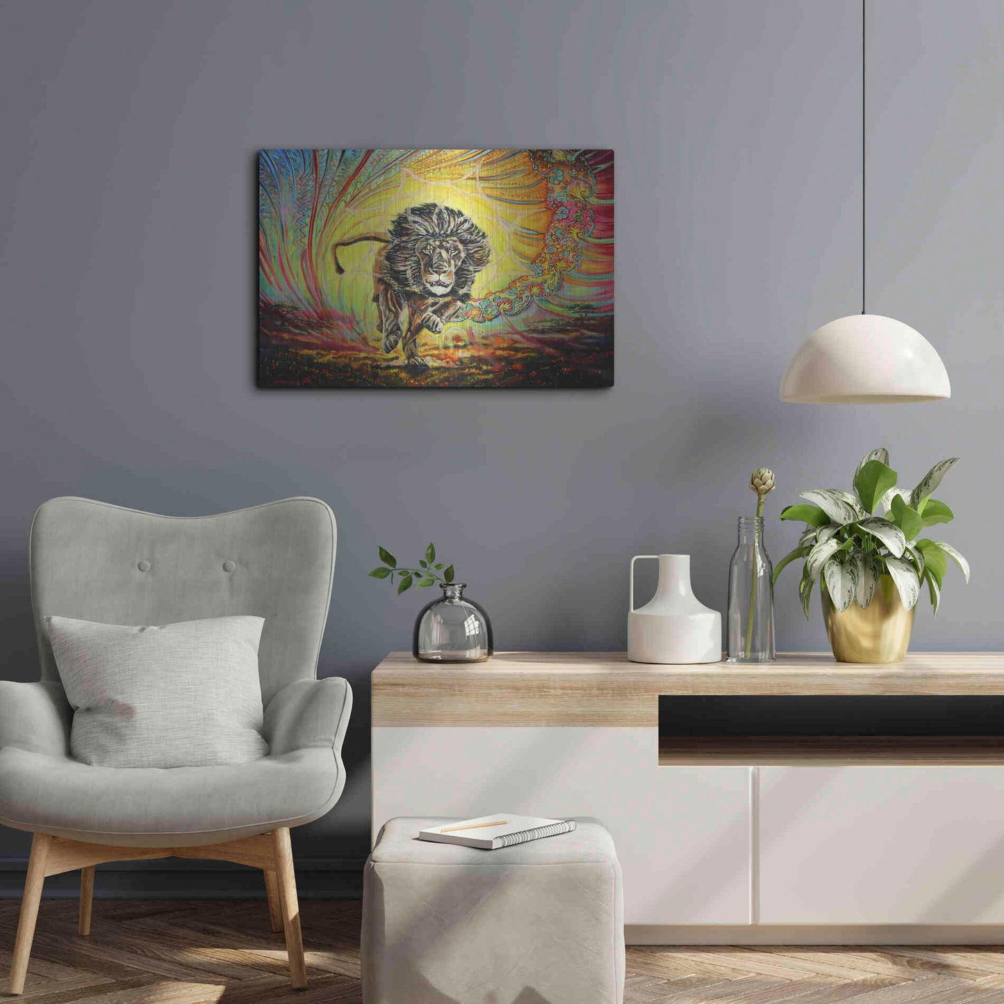 Luxe Metal Art 'Strenth And Honor' by Jan Kasparec, Metal Wall Art,24x16