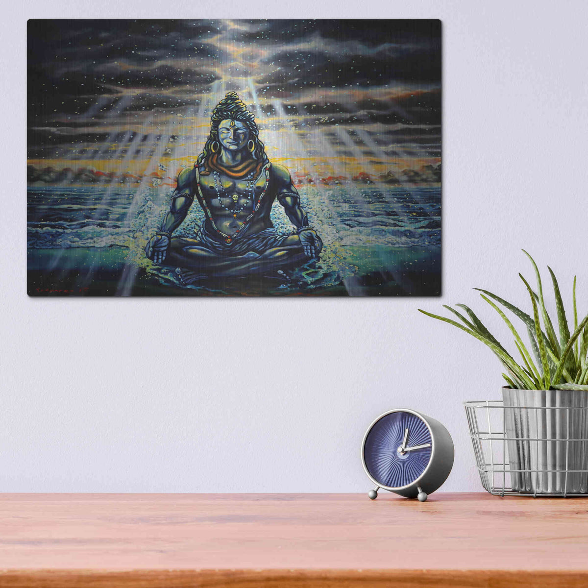 Luxe Metal Art 'Shiva' by Jan Kasparec, Metal Wall Art,16x12