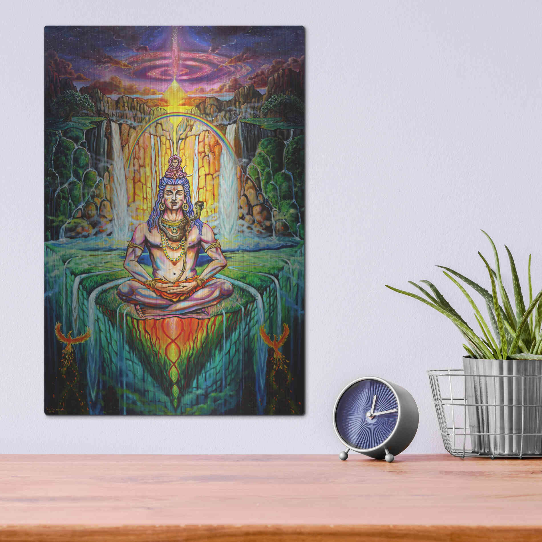 Luxe Metal Art 'Shiva Phoenix' by Jan Kasparec, Metal Wall Art,12x16