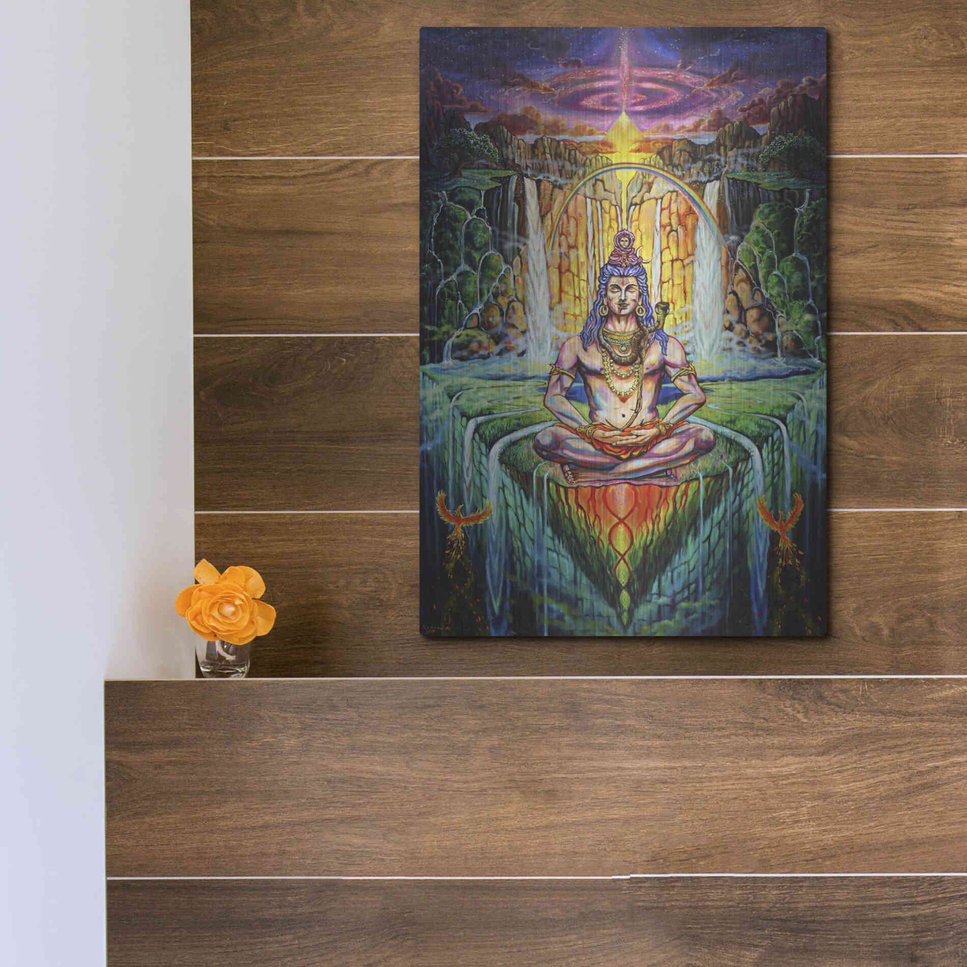 Luxe Metal Art 'Shiva Phoenix' by Jan Kasparec, Metal Wall Art,12x16