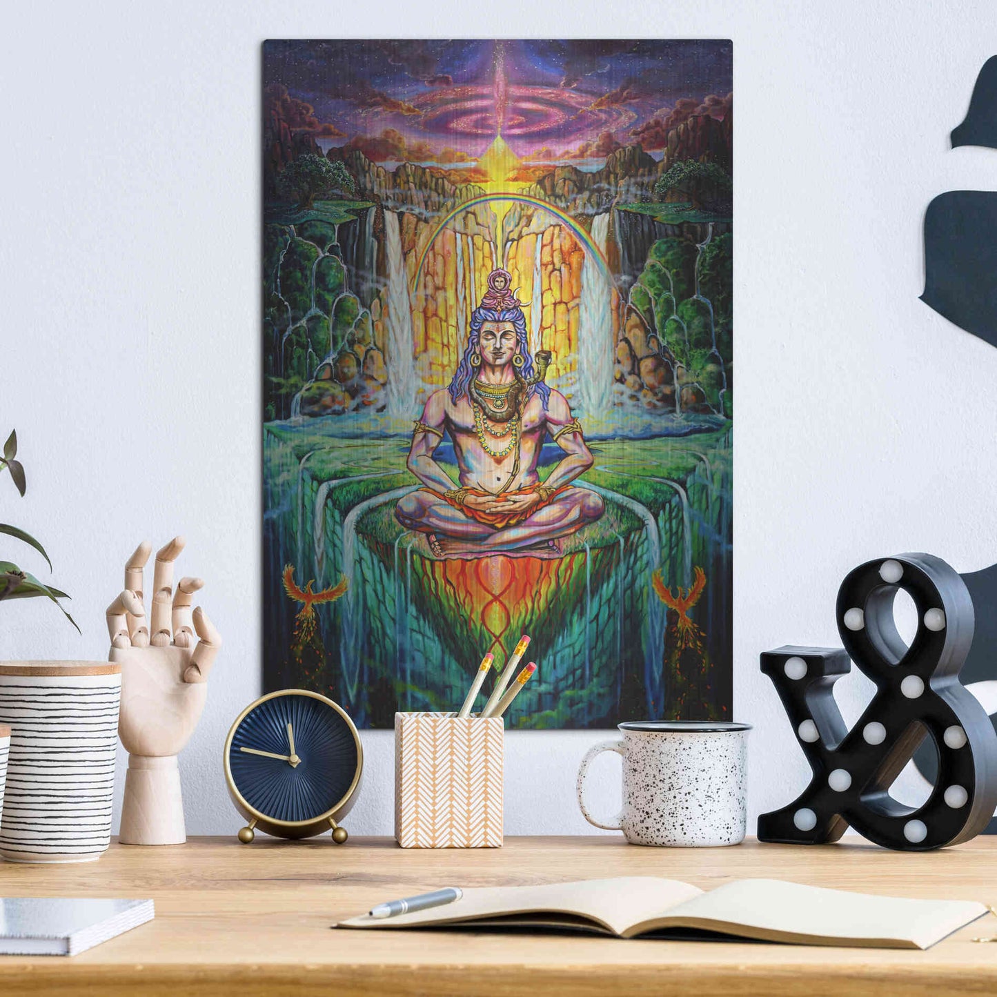 Luxe Metal Art 'Shiva Phoenix' by Jan Kasparec, Metal Wall Art,12x16