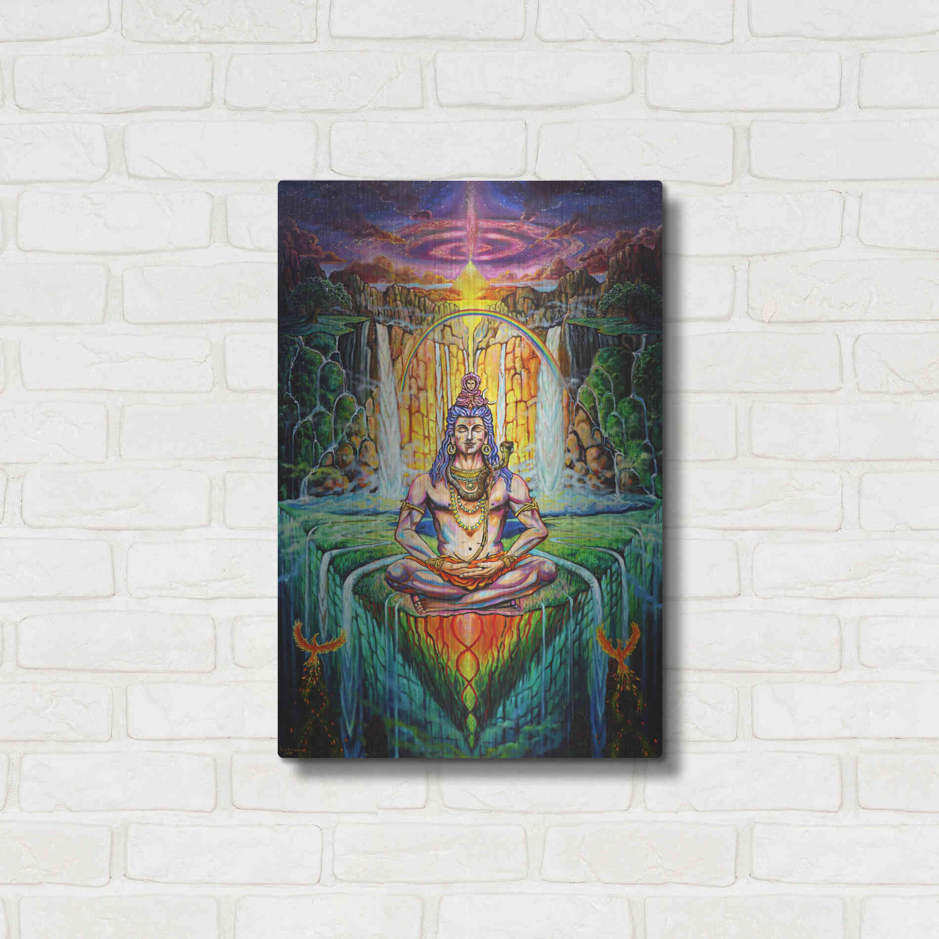 Luxe Metal Art 'Shiva Phoenix' by Jan Kasparec, Metal Wall Art,16x24