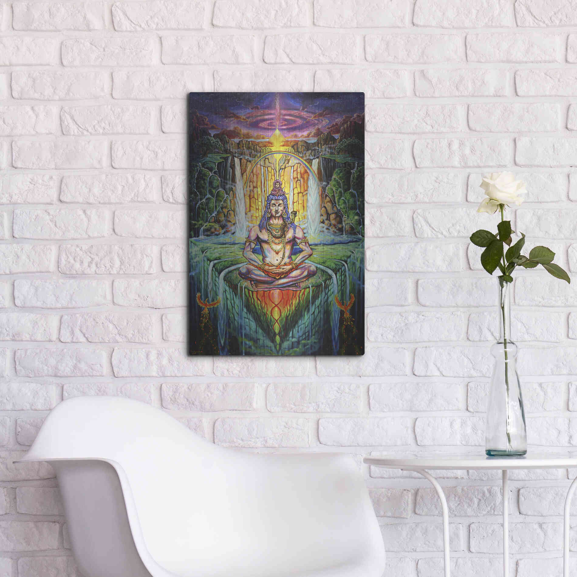 Luxe Metal Art 'Shiva Phoenix' by Jan Kasparec, Metal Wall Art,16x24