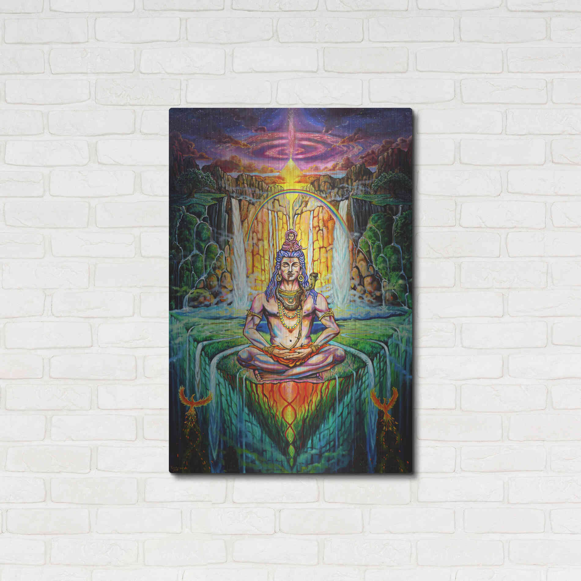Luxe Metal Art 'Shiva Phoenix' by Jan Kasparec, Metal Wall Art,24x36