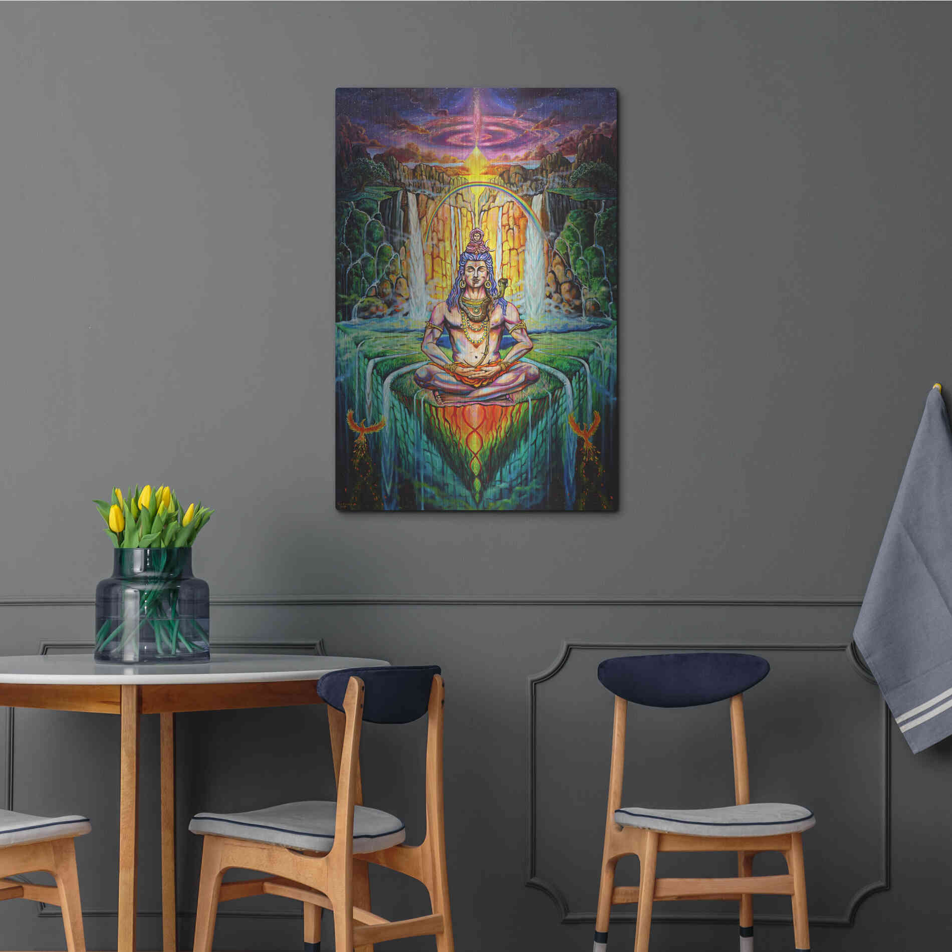 Luxe Metal Art 'Shiva Phoenix' by Jan Kasparec, Metal Wall Art,24x36