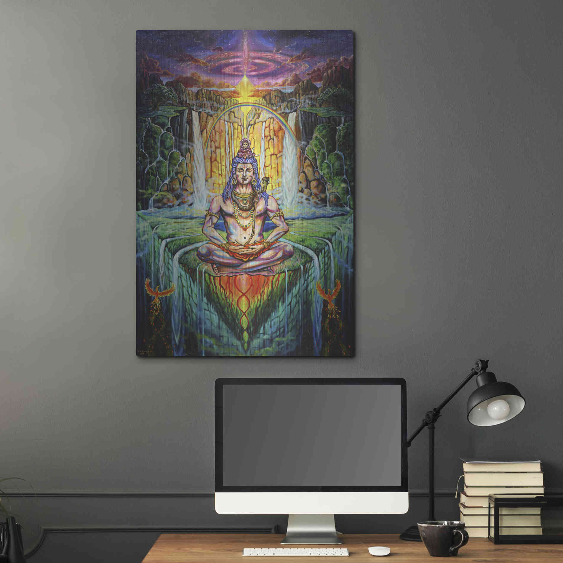Luxe Metal Art 'Shiva Phoenix' by Jan Kasparec, Metal Wall Art,24x36