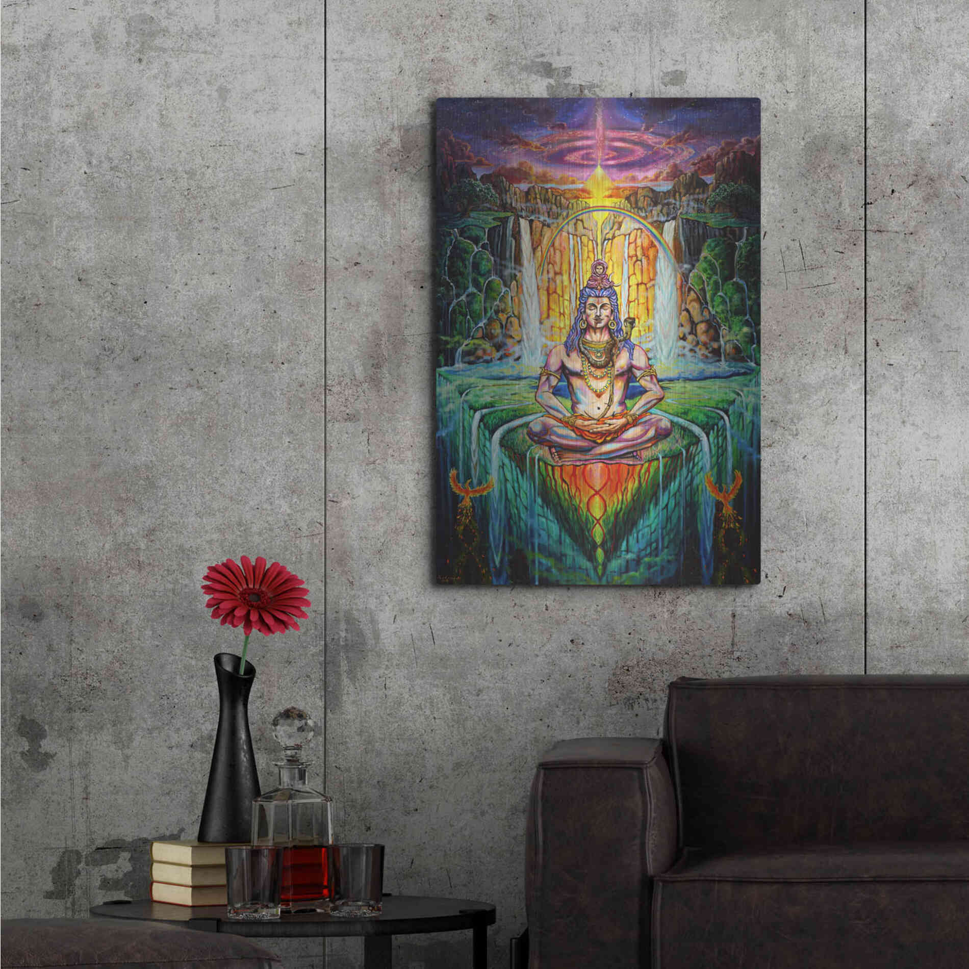 Luxe Metal Art 'Shiva Phoenix' by Jan Kasparec, Metal Wall Art,24x36