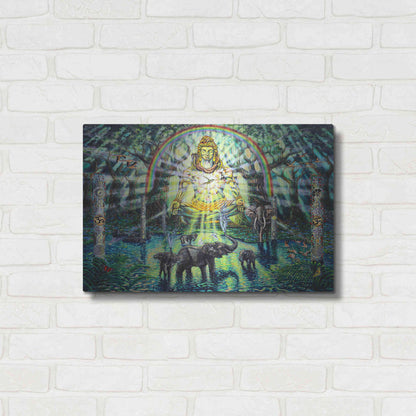 Luxe Metal Art 'Shiva Elephants 'by Jan Kasparec, Metal Wall Art,24x16