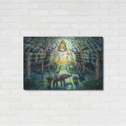 Luxe Metal Art 'Shiva Elephants 'by Jan Kasparec, Metal Wall Art,36x24