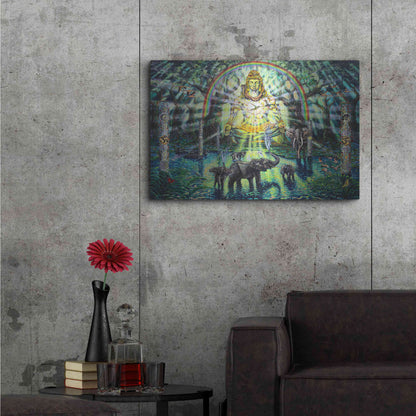 Luxe Metal Art 'Shiva Elephants 'by Jan Kasparec, Metal Wall Art,36x24