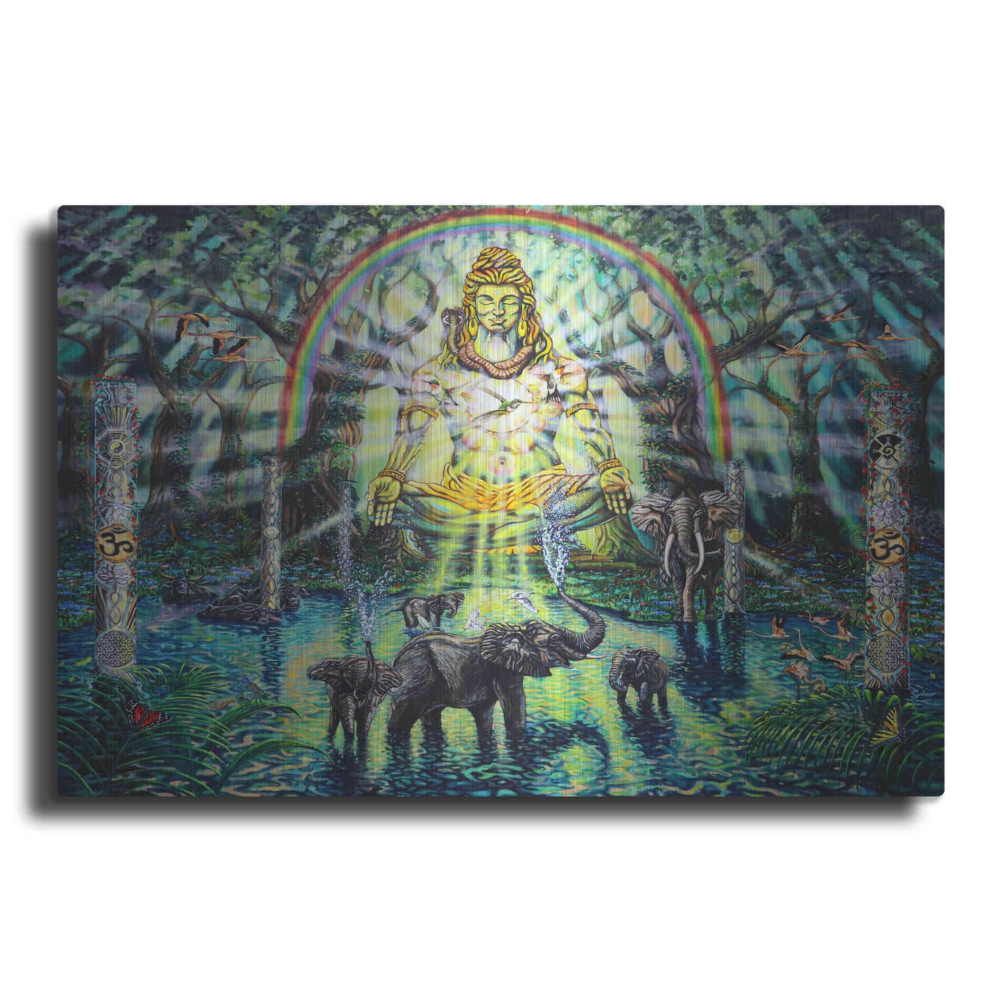 Luxe Metal Art 'Shiva Elephants 'by Jan Kasparec, Metal Wall Art