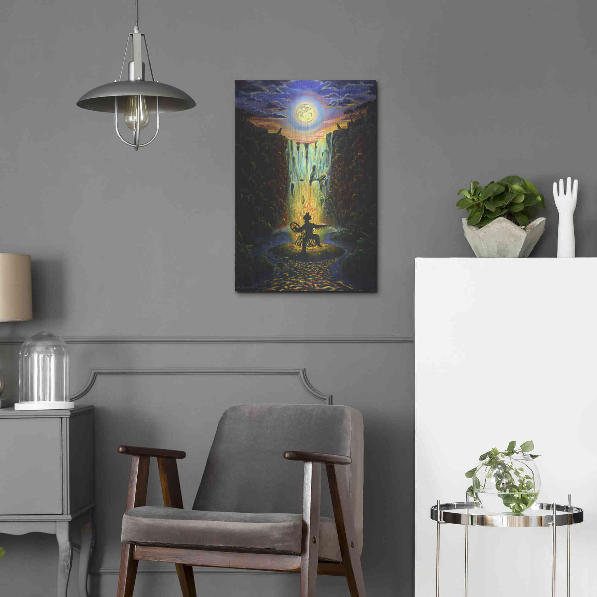 Luxe Metal Art 'Shaman Fire' by Jan Kasparec, Metal Wall Art,16x24
