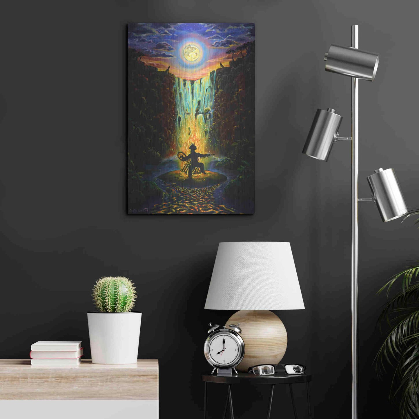 Luxe Metal Art 'Shaman Fire' by Jan Kasparec, Metal Wall Art,16x24