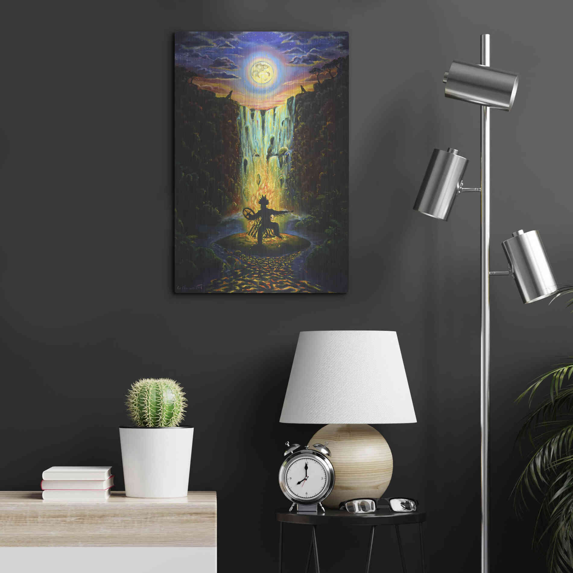 Luxe Metal Art 'Shaman Fire' by Jan Kasparec, Metal Wall Art,16x24