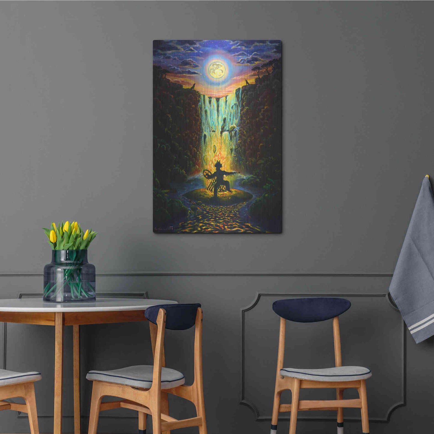 Luxe Metal Art 'Shaman Fire' by Jan Kasparec, Metal Wall Art,24x36