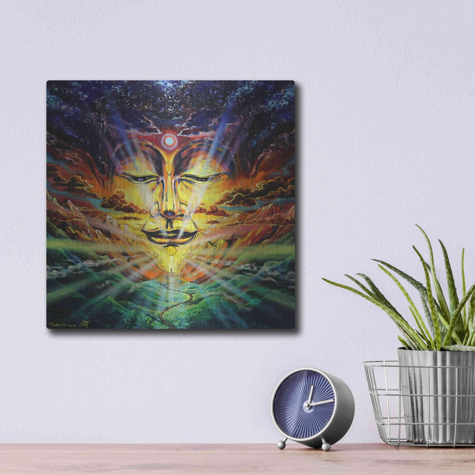 Luxe Metal Art 'Peaks And Valleys' by Jan Kasparec, Metal Wall Art,12x12