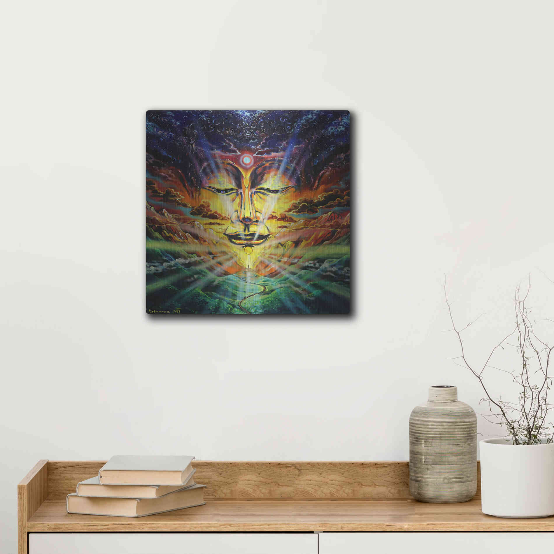 Luxe Metal Art 'Peaks And Valleys' by Jan Kasparec, Metal Wall Art,12x12