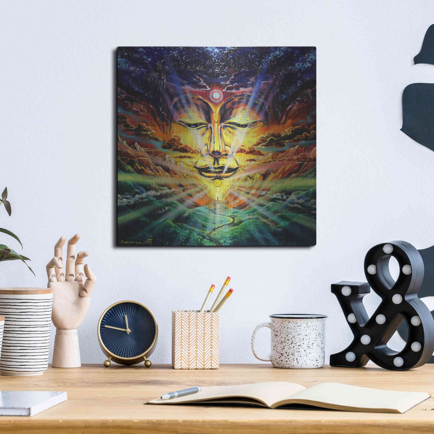 Luxe Metal Art 'Peaks And Valleys' by Jan Kasparec, Metal Wall Art,12x12