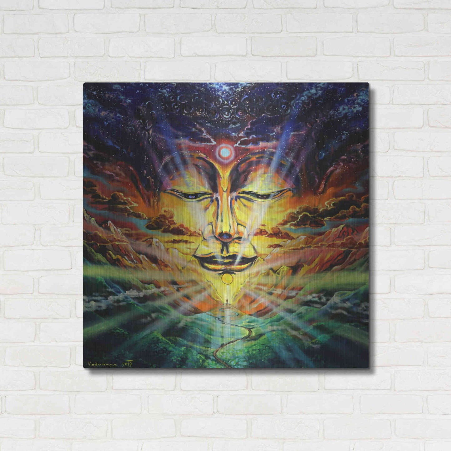Luxe Metal Art 'Peaks And Valleys' by Jan Kasparec, Metal Wall Art,36x36