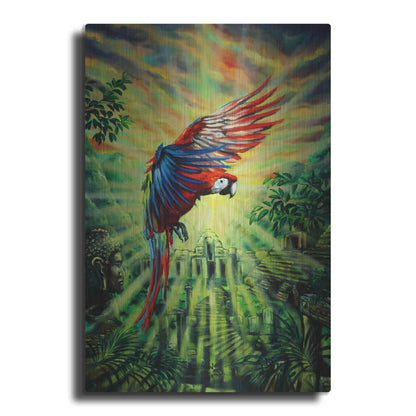 Luxe Metal Art 'Parrot Temple' by Jan Kasparec, Metal Wall Art