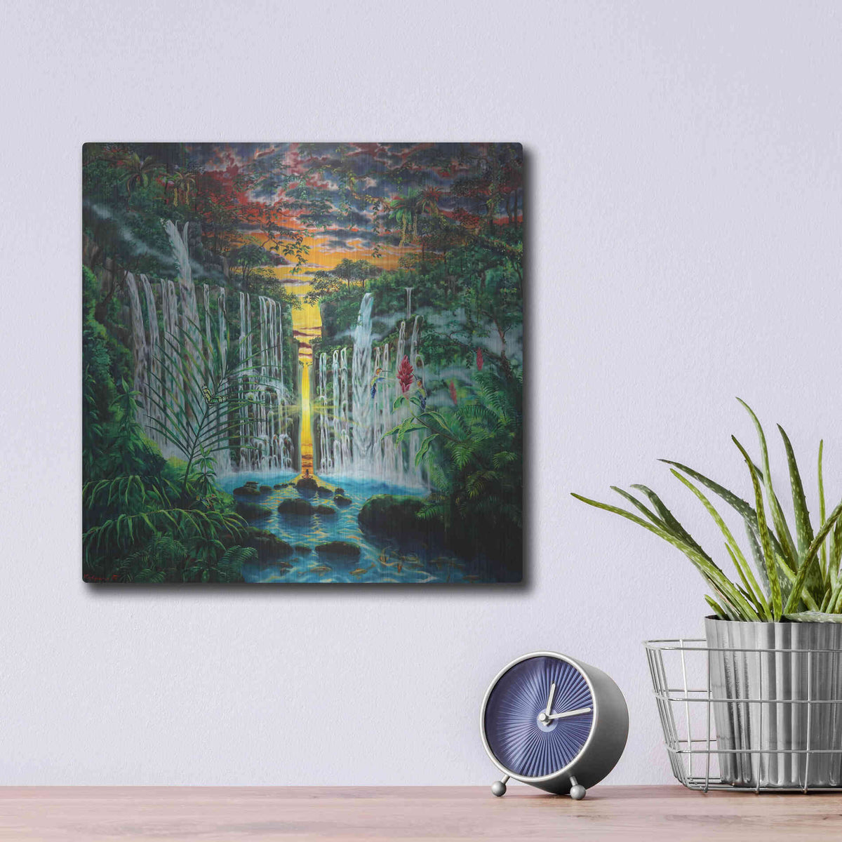 Luxe Metal Art 'Paradise 'by Jan Kasparec, Metal Wall Art,12x12