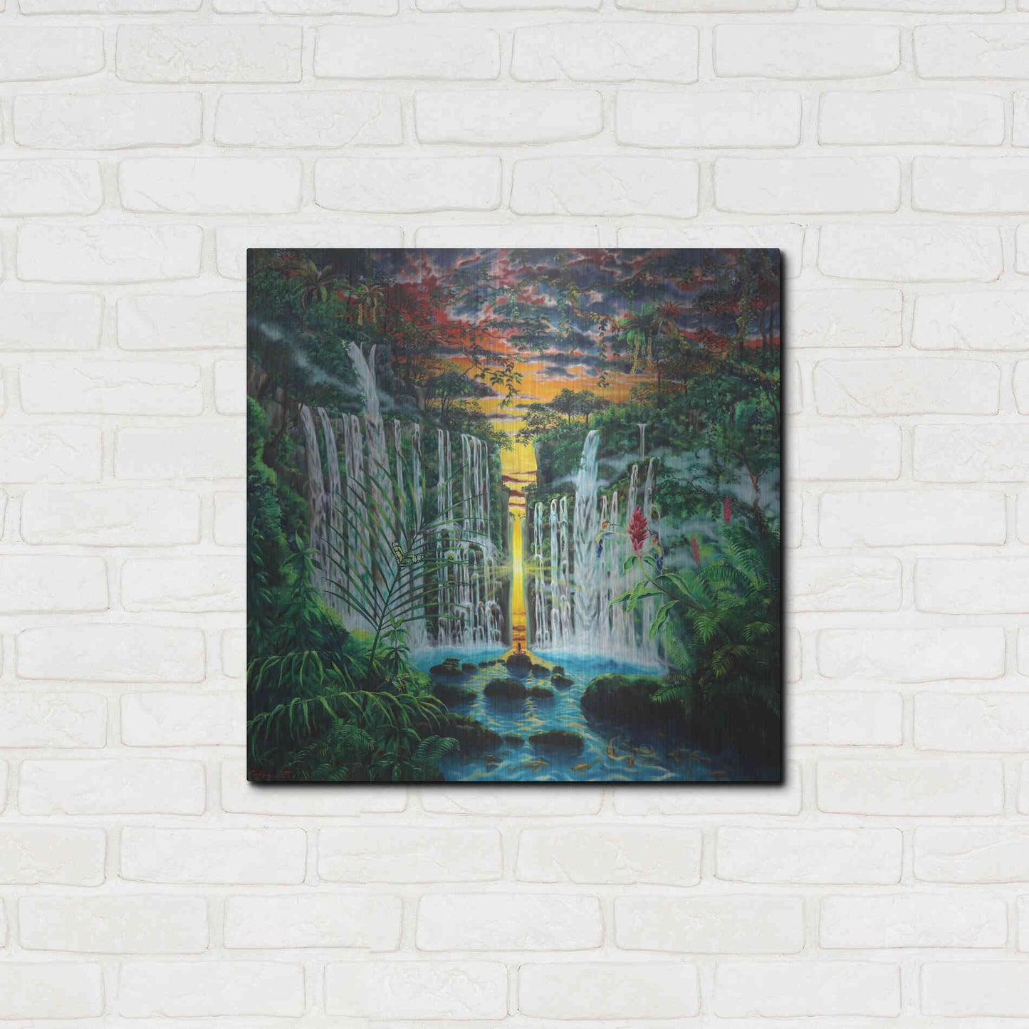 Luxe Metal Art 'Paradise 'by Jan Kasparec, Metal Wall Art,24x24