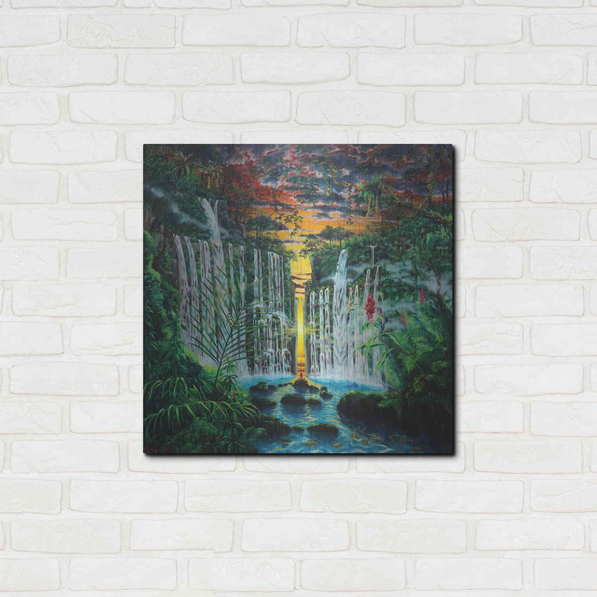 Luxe Metal Art 'Paradise 'by Jan Kasparec, Metal Wall Art,24x24