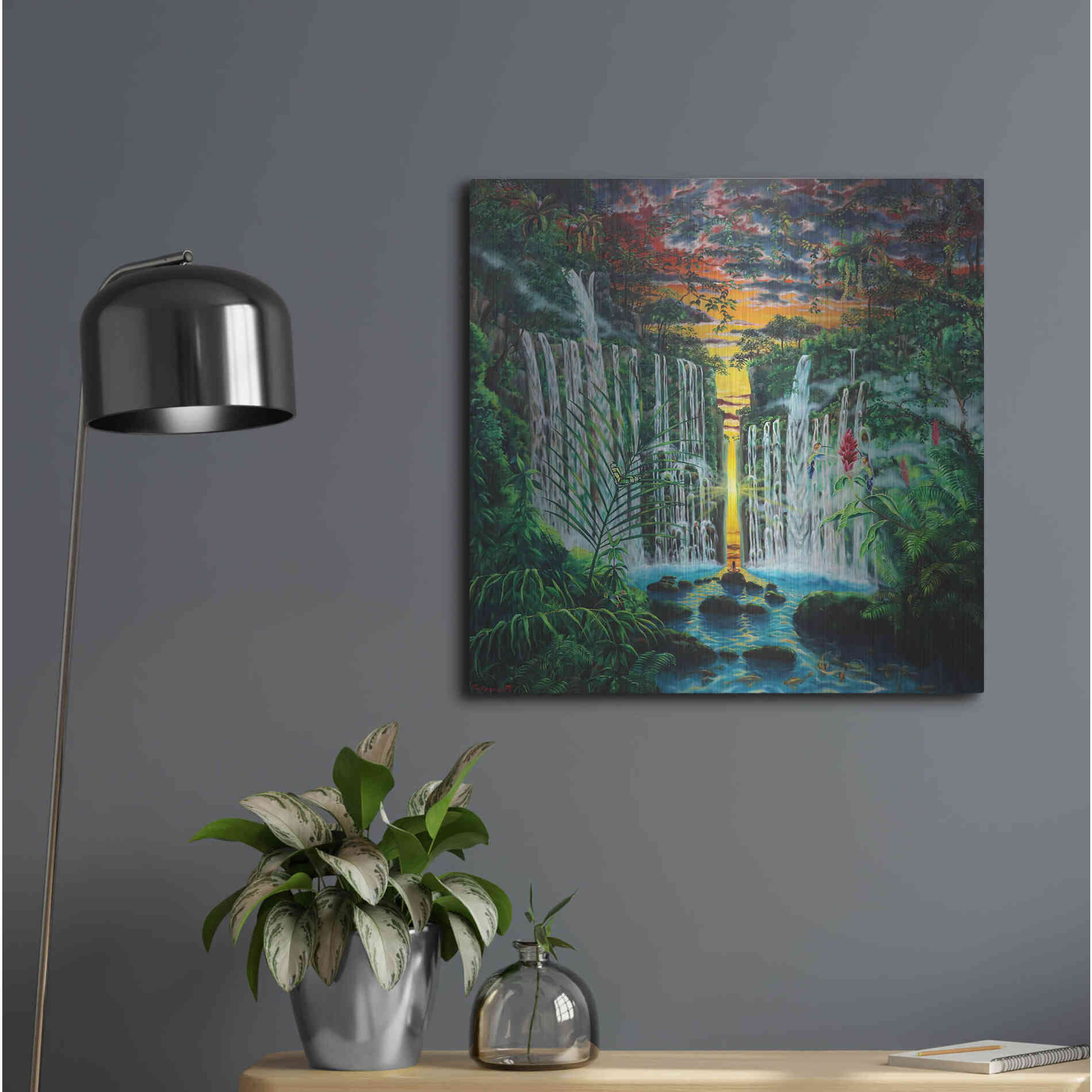 Luxe Metal Art 'Paradise 'by Jan Kasparec, Metal Wall Art,24x24