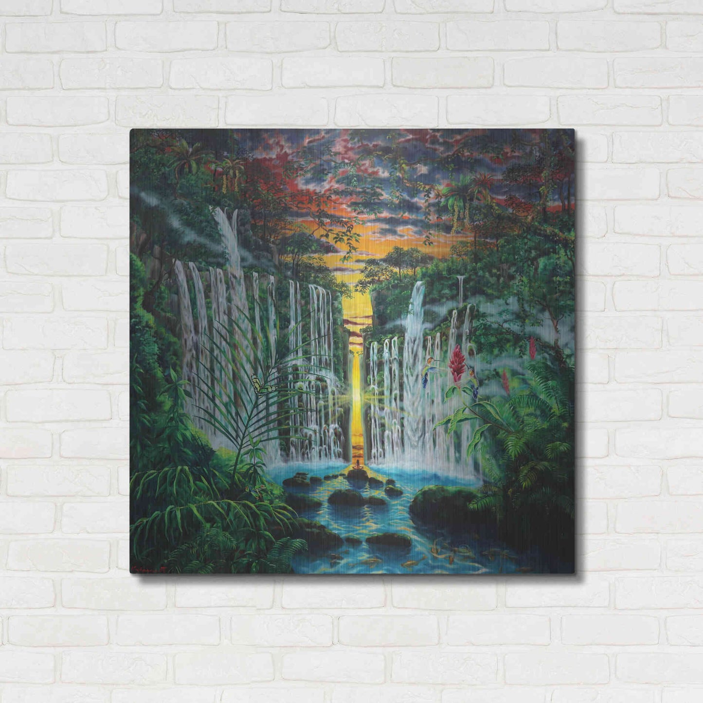 Luxe Metal Art 'Paradise 'by Jan Kasparec, Metal Wall Art,36x36