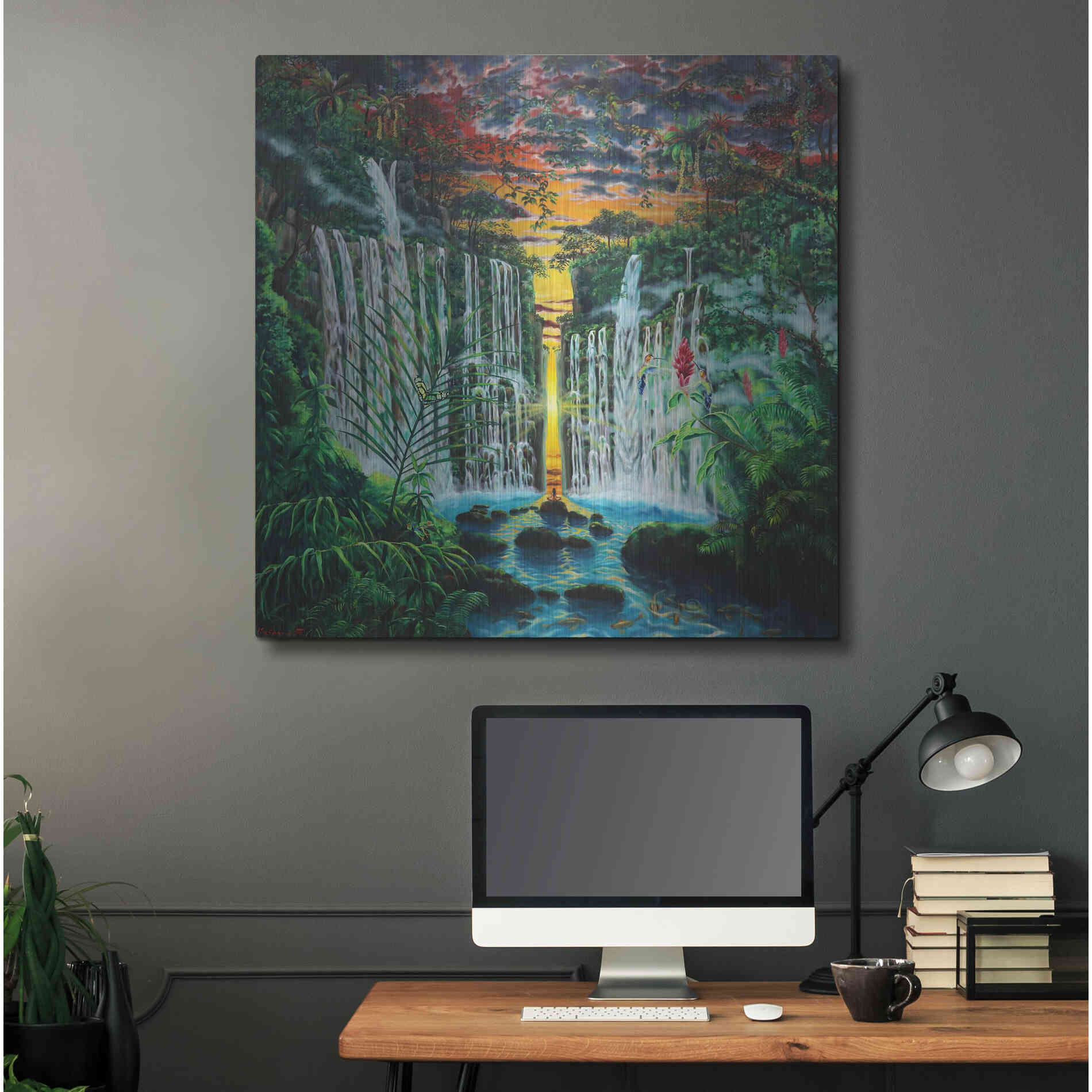 Luxe Metal Art 'Paradise 'by Jan Kasparec, Metal Wall Art,36x36