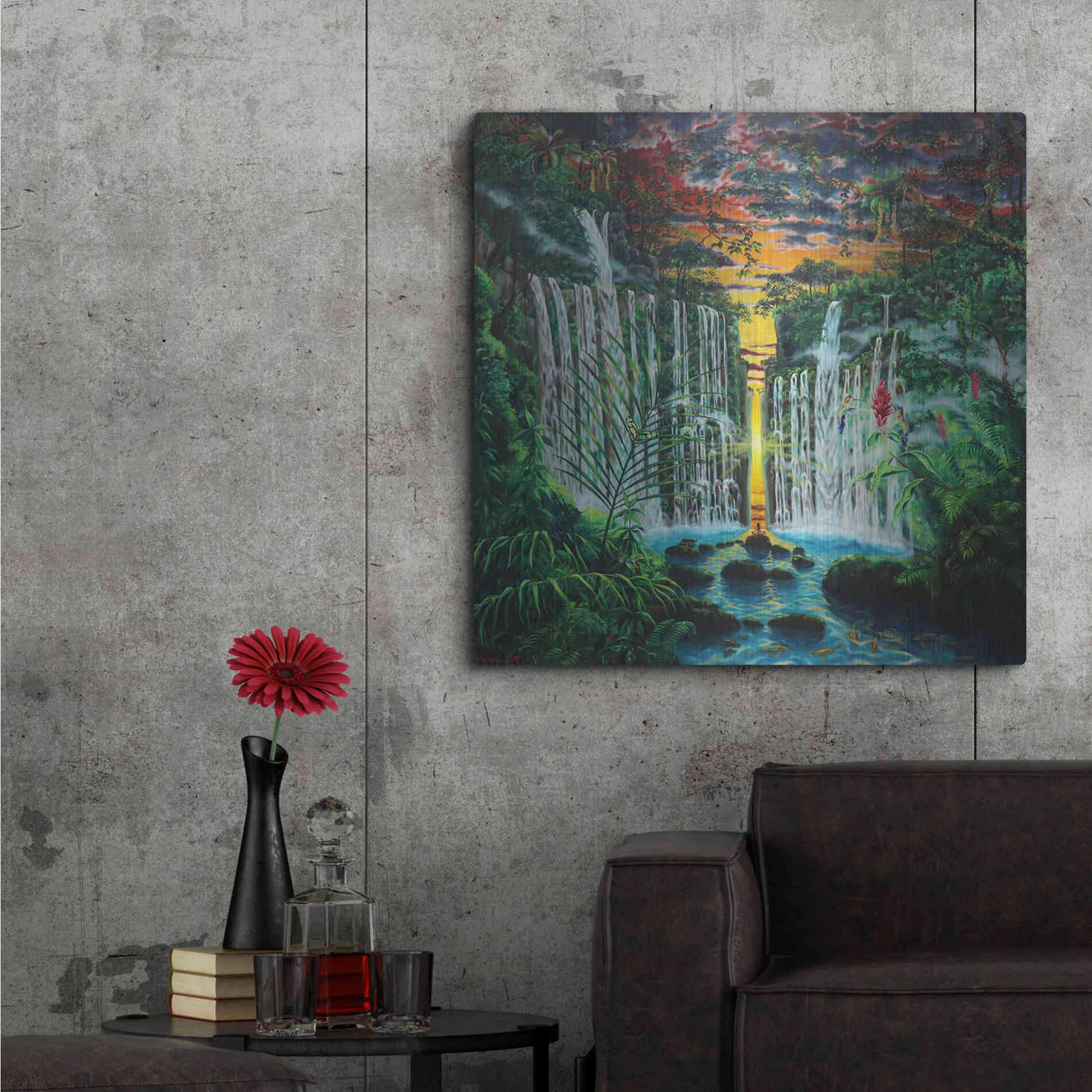 Luxe Metal Art 'Paradise 'by Jan Kasparec, Metal Wall Art,36x36