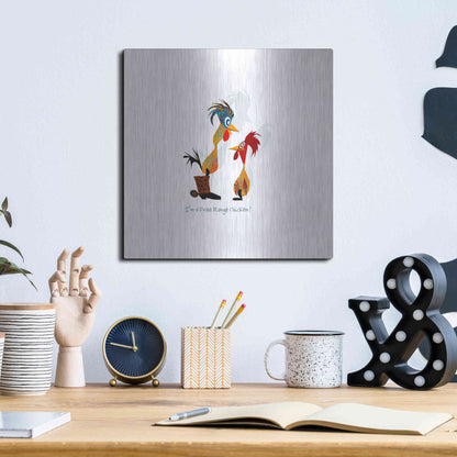 Luxe Metal Art 'Free Range' by Chuck Wimmer, Metal Wall Art,12x12