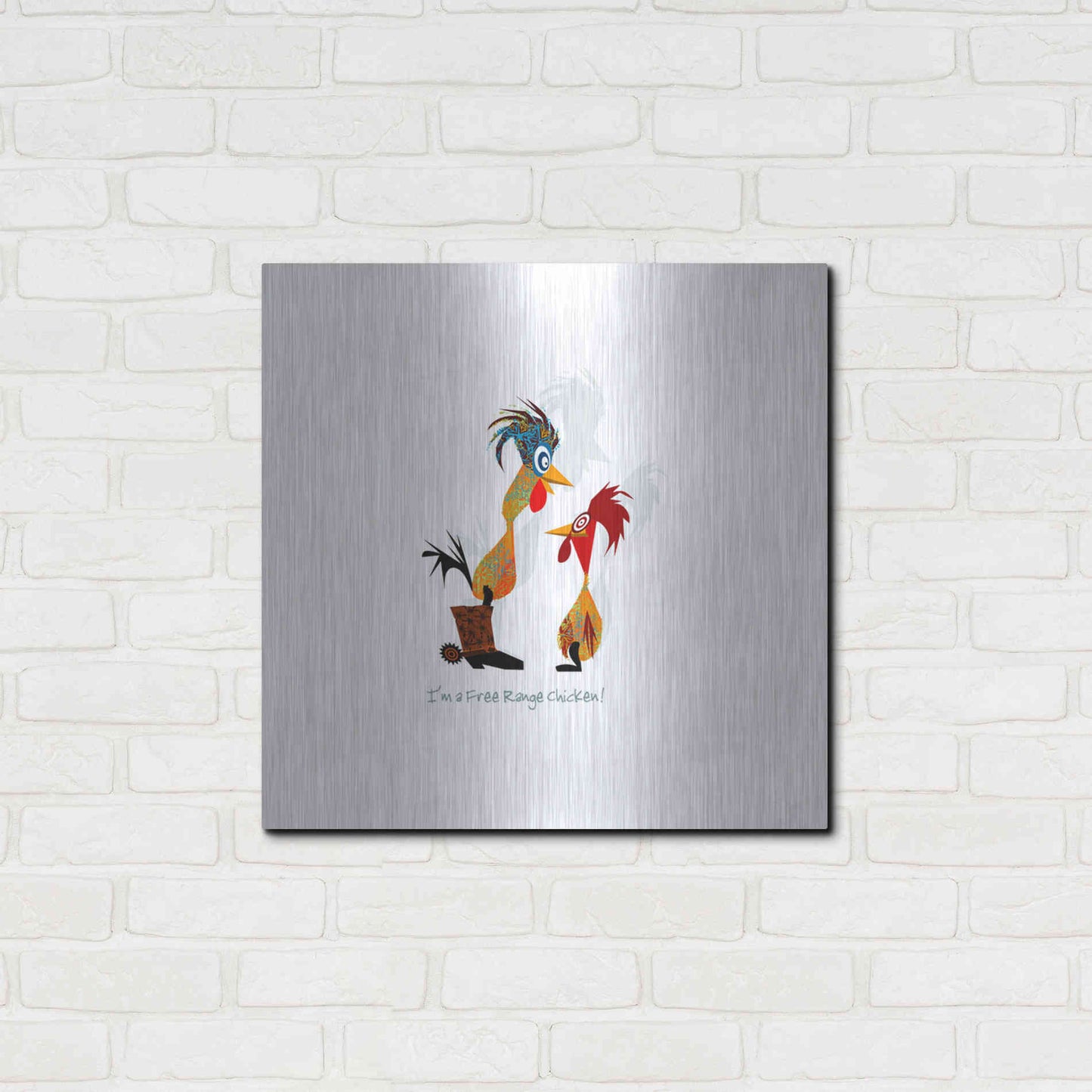 Luxe Metal Art 'Free Range' by Chuck Wimmer, Metal Wall Art,24x24