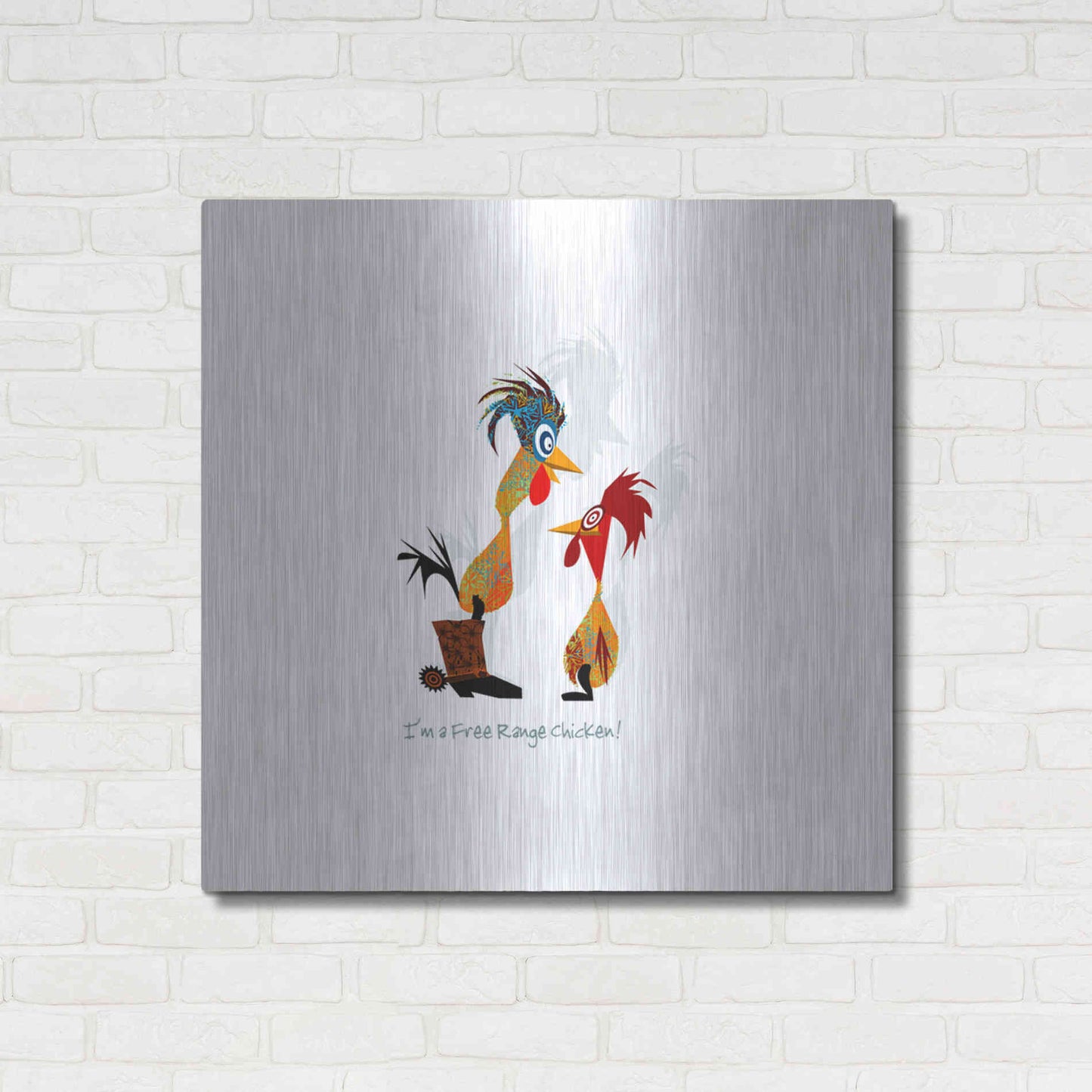 Luxe Metal Art 'Free Range' by Chuck Wimmer, Metal Wall Art,36x36