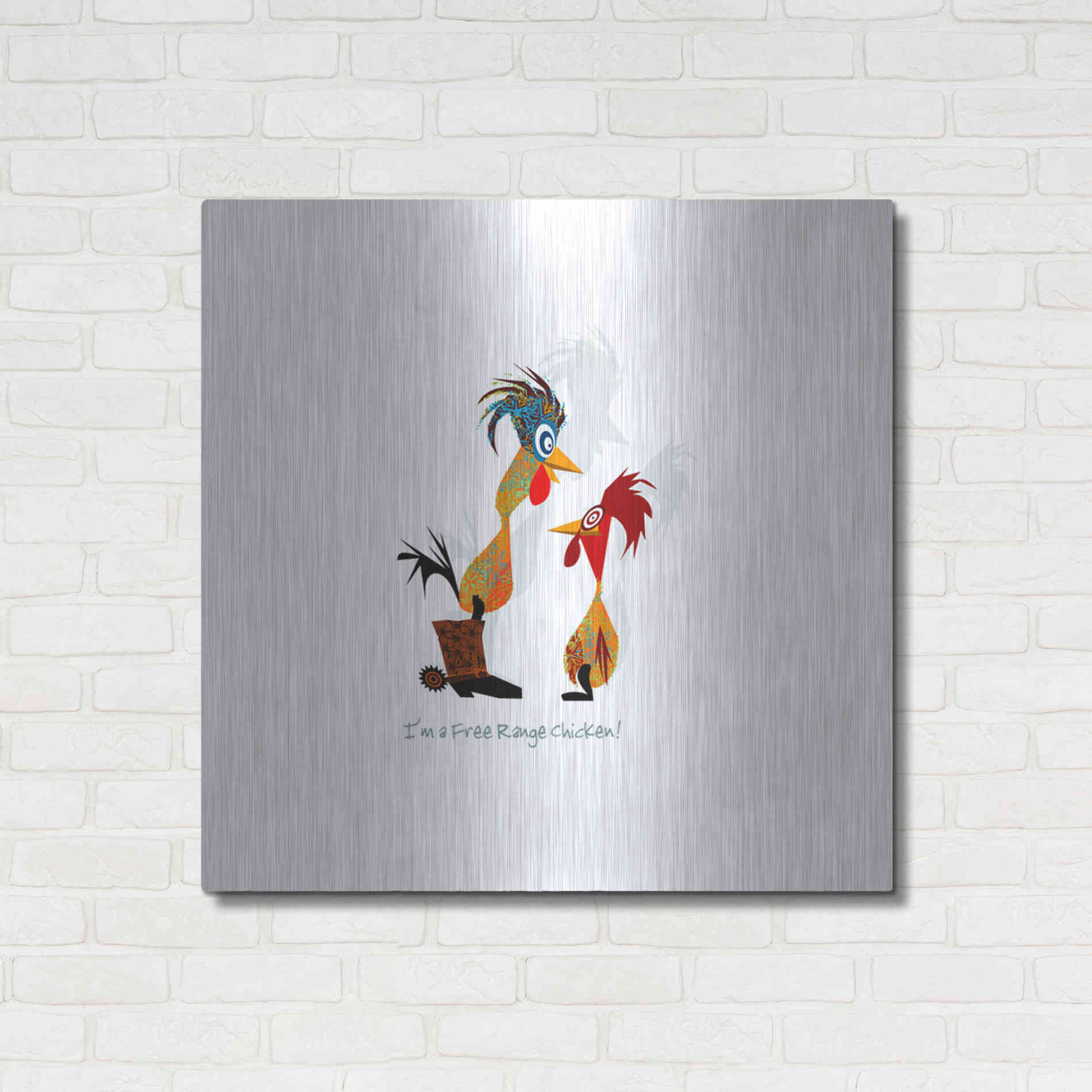 Luxe Metal Art 'Free Range' by Chuck Wimmer, Metal Wall Art,36x36
