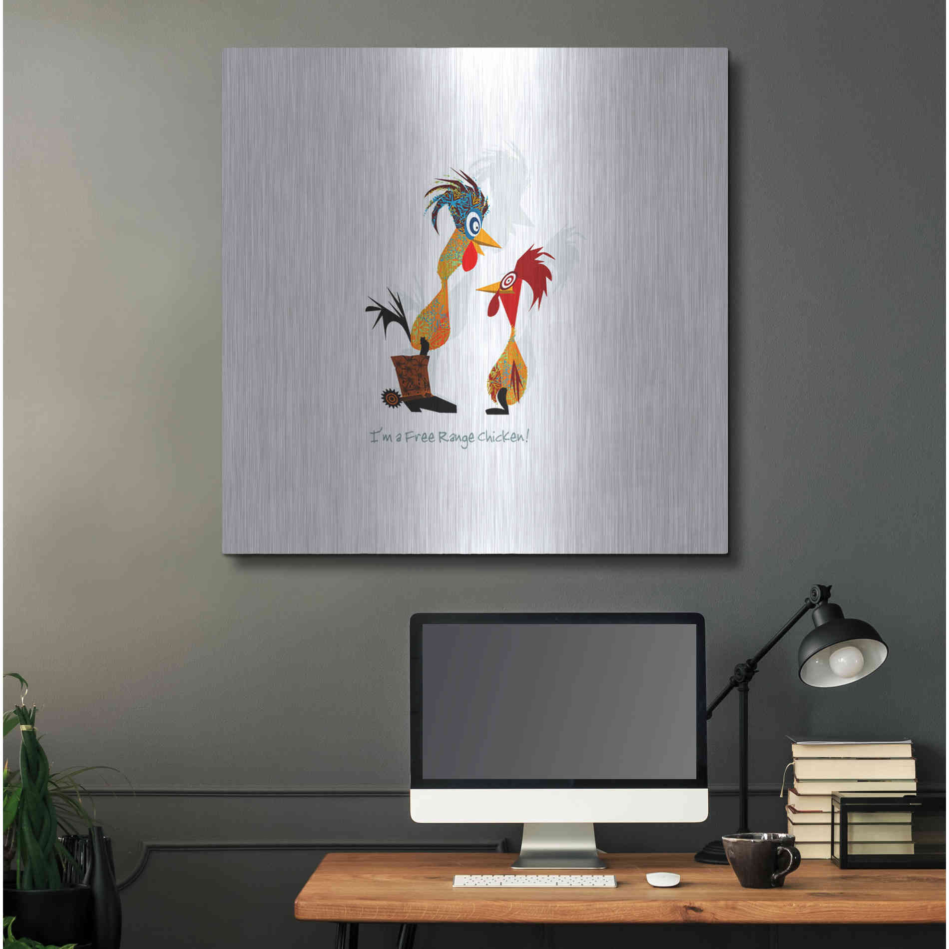 Luxe Metal Art 'Free Range' by Chuck Wimmer, Metal Wall Art,36x36