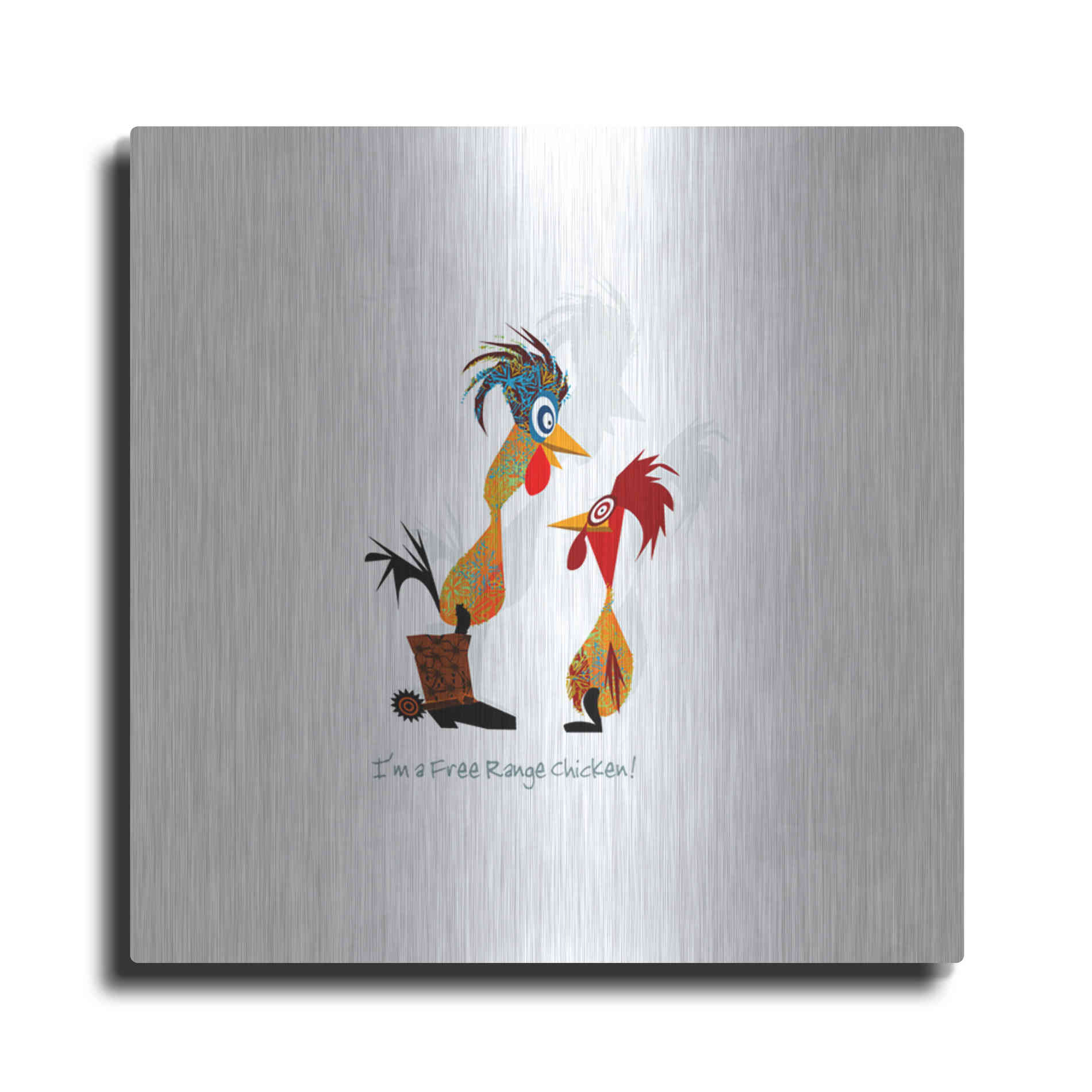 Luxe Metal Art 'Free Range' by Chuck Wimmer, Metal Wall Art
