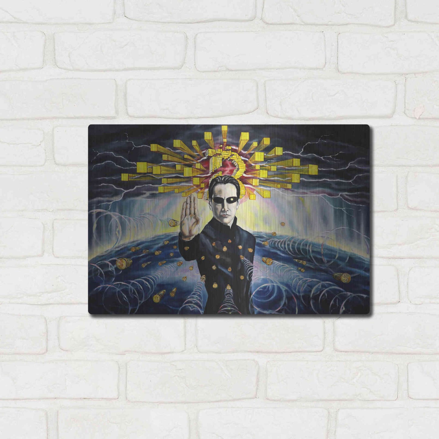 Luxe Metal Art 'Neo The One' by Jan Kasparec, Metal Wall Art,16x12